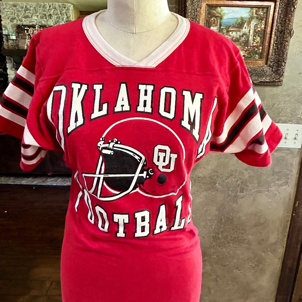 Vintage Oklahoma Football Ringer Tee Size S